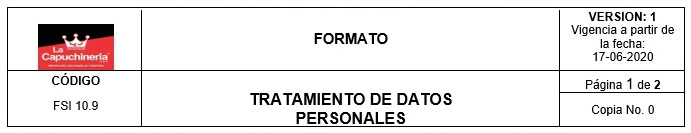 Tratamiento de datos personales